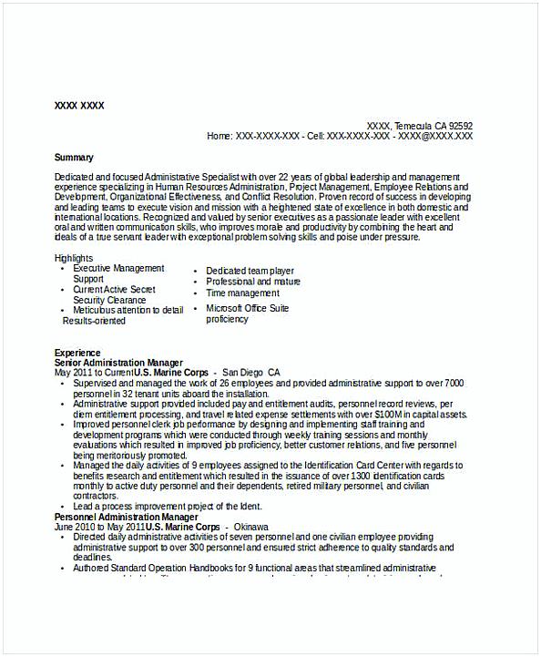 Senior Administration Manager Resume Senior Administration Manager Resume