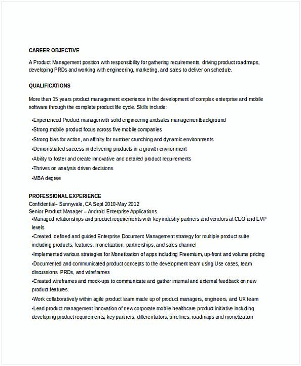 Senior Product Manager Resume Senior Product Manager Resume
