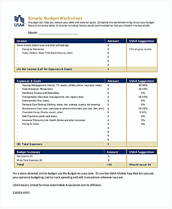 Simple Budget Worksheet Template Simple Budget Worksheet Template