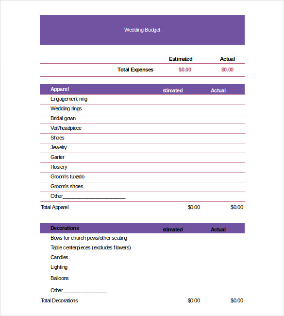 Wedding Budget Spreadsheet Template Wedding Budget Spreadsheet Template