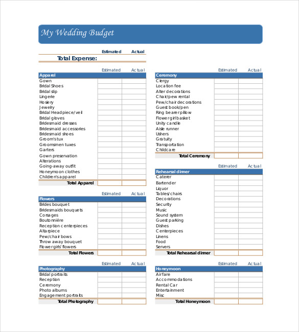 Wedding Budget Template PDF Wedding Budget Template PDF
