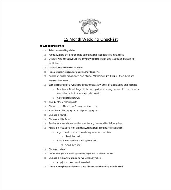 Wedding Checklist Template Wedding Checklist Template