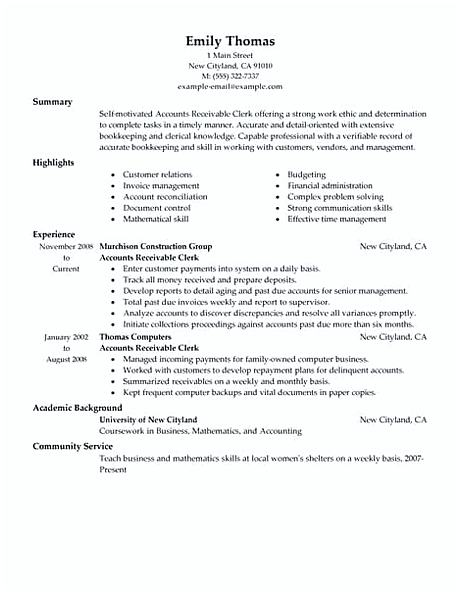 accounts receivable clerk accounting finance resume example traditional accounts receivable clerk accounting finance resume example traditional