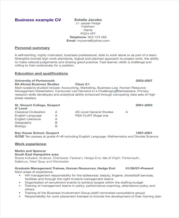 Business Resume Business Resume