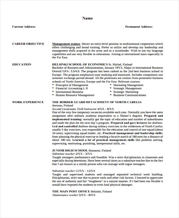 Management Trainee Management Trainee