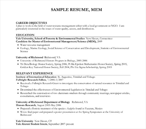Water Resource Management Resume Water Resource Management Resume