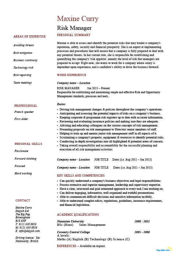 pic risk manager resume pic risk manager resume