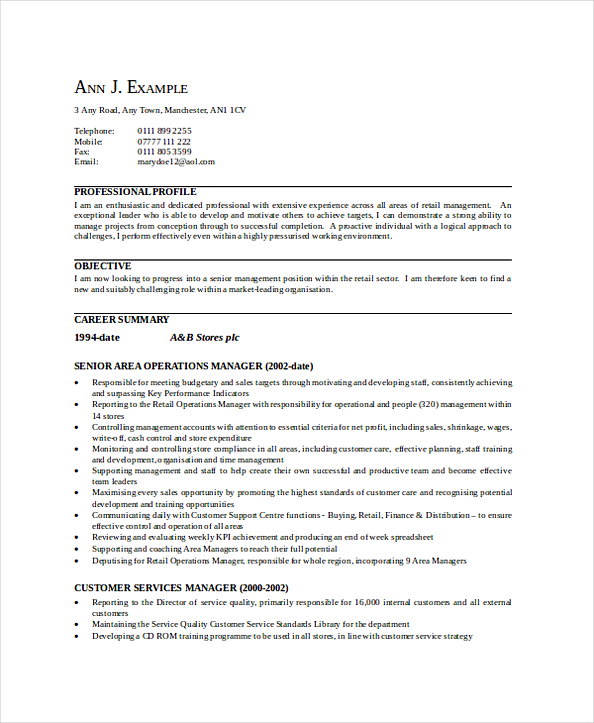 Area Sales Manager Resume Area Sales Manager Resume