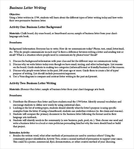 Business Letter Writing Business Letter Writing