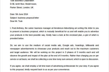 Business Proposal Letter to Client Word Format 1