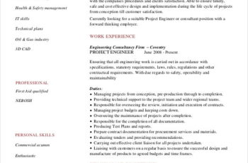 Construction Project Engineer Resume