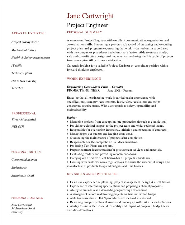 Construction Project Manager Project Engineer Resume Construction Project Manager Project Engineer Resume