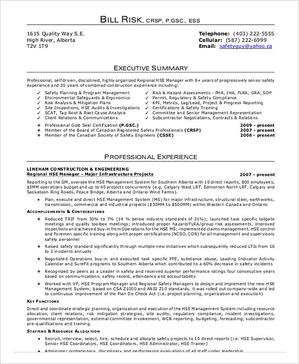 Construction Project Manager Safety Officer Resume Construction Project Manager Safety Officer Resume