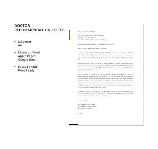 Doctor Recommendation Letter templates Doctor Recommendation Letter templates