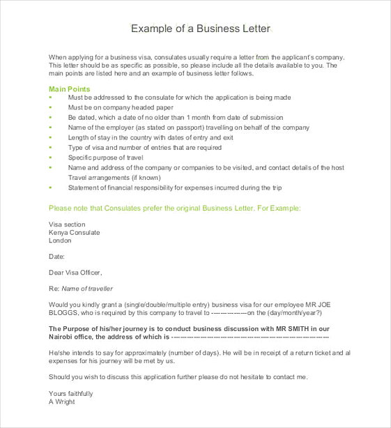 Example of a Business Letter Sample Example of a Business Letter Sample
