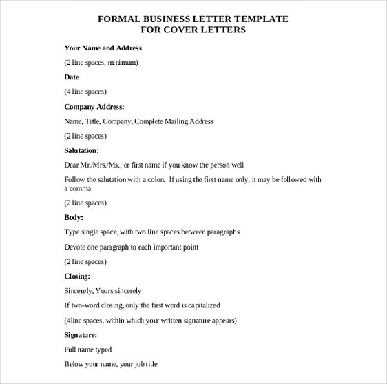 Formal Business Letter templates Formal Business Letter templates