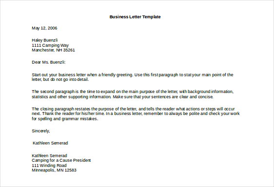 Marketing Businesss Letter templates Doc Marketing Businesss Letter templates Doc