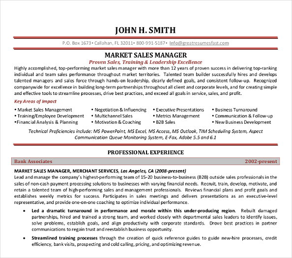 Marketing Sales Manager Template Resume1 Marketing Sales Manager Template Resume1