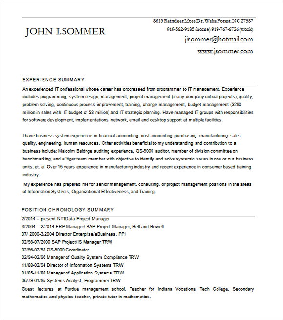 Project Manager Resume for SAP Word Free Download Project Manager Resume for SAP Word Free Download