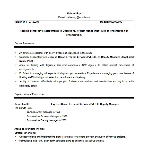 Senior Project Manager Word Free Download Senior Project Manager Word Free Download