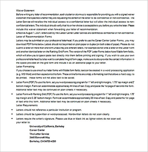 Writing a Letter of Recommendation for Graduate School Writing a Letter of Recommendation for Graduate School