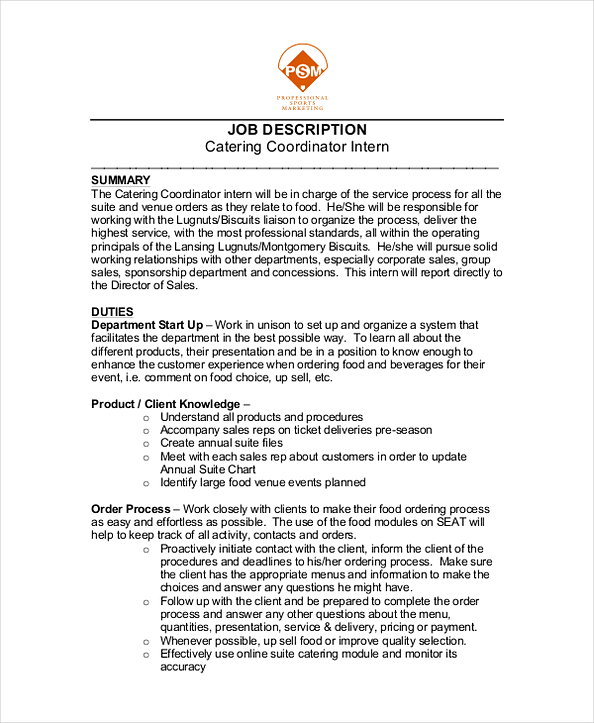catering manager Coordinator Resume catering manager Coordinator Resume