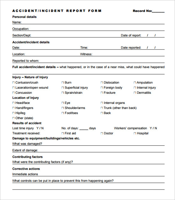 incident report form template   Tier.brianhenry.co
