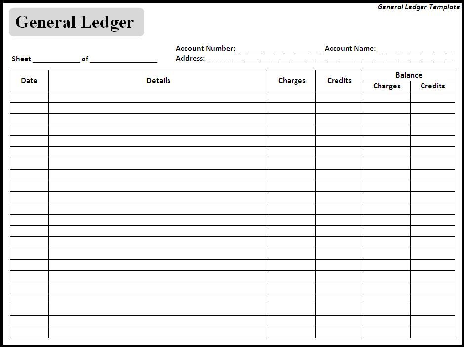 General Ledger Template | Microsoft Excel Templates