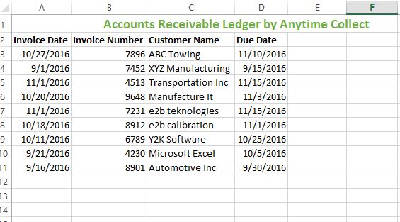 HOW TO CREATE AN ACCOUNTS RECEIVABLE LEDGER IN EXCEL   AnytimeCollect