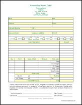 Auto Mechanic Work Order Template Awesome Auto Repair Order 