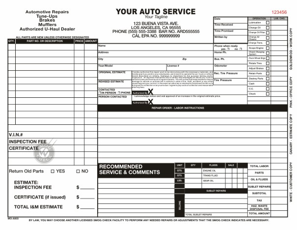 Automotive Work Order Template   Fill Online, Printable, Fillable 