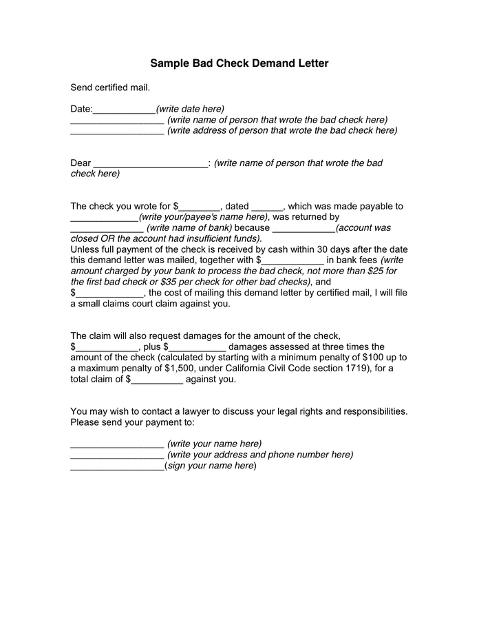 Best Photos of NSF Check Letter Template   NSF Check Collection 