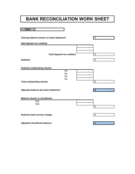 business bank reconciliation template bank reconciliation template 