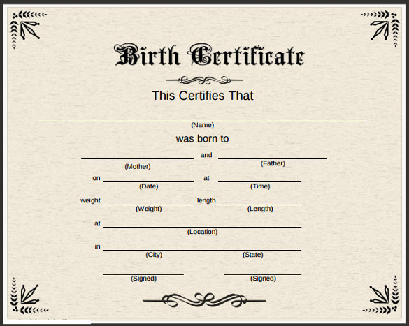 official birth certificate template birth certificate template 44 