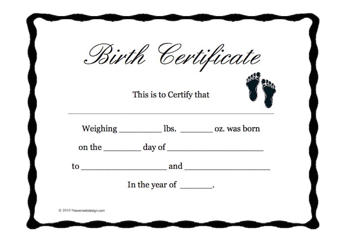 printable birth certificate template 15 birth certificate 