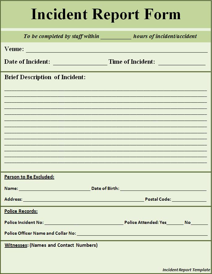 5+ incident reports templates | manager resume