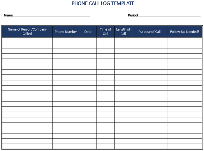 Call Log Templates charlotte clergy coalition