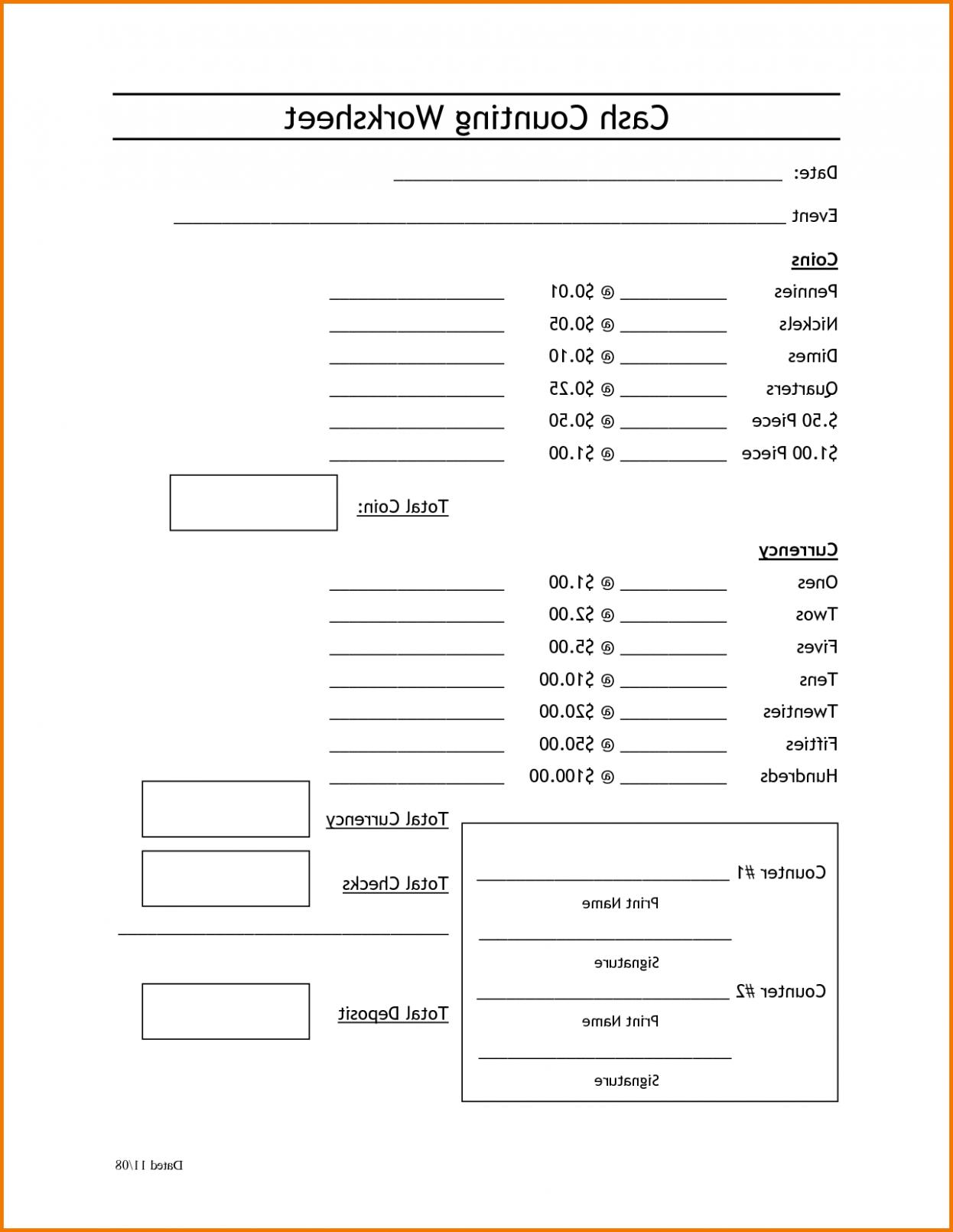 Cash Drawer Balance Sheet Template . (lovely Balance Cash Drawer 