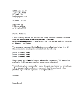 Cease and desist template experience representation letter for 