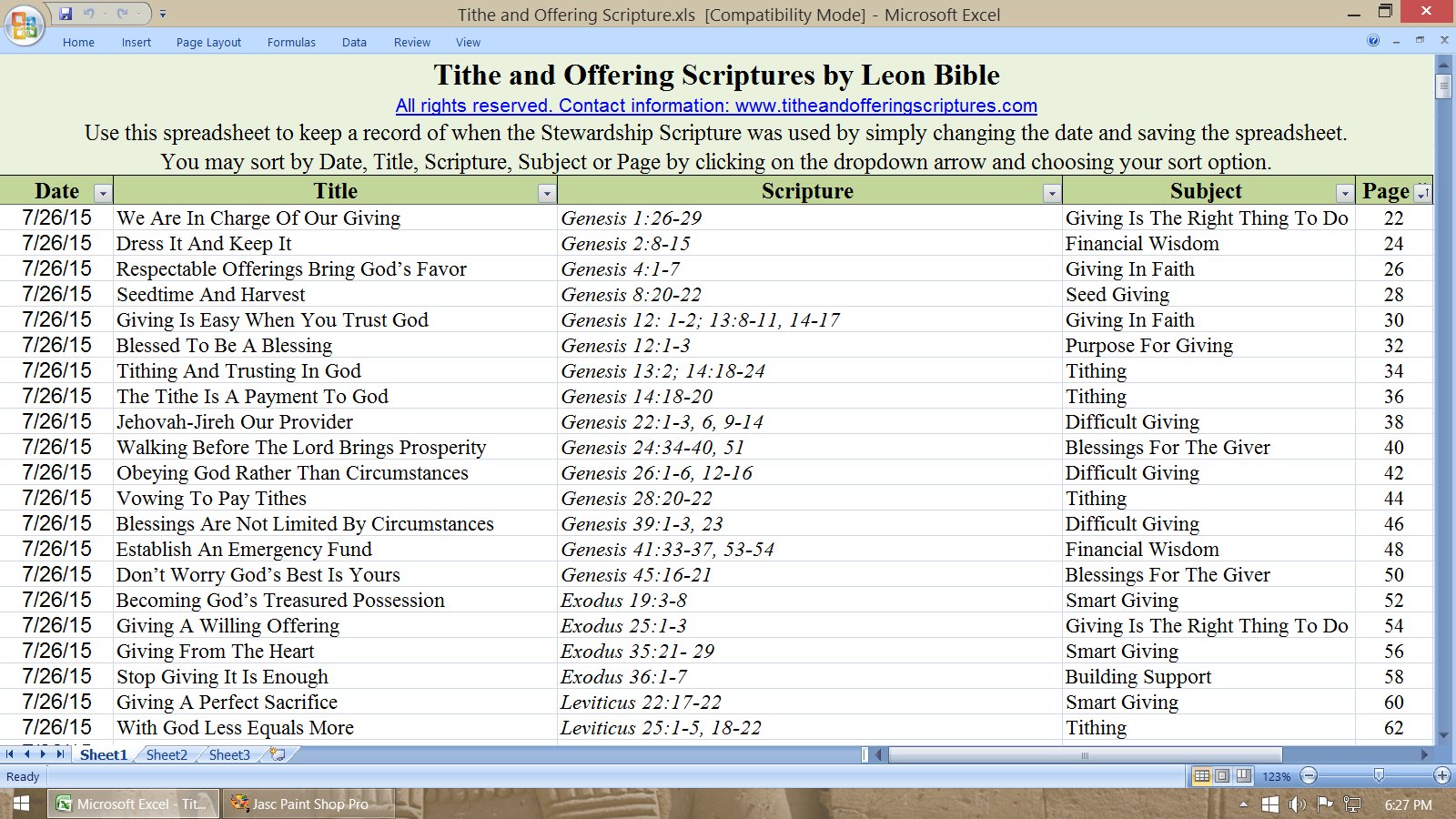 Tithe and Offering Scriptures the Complete Collection