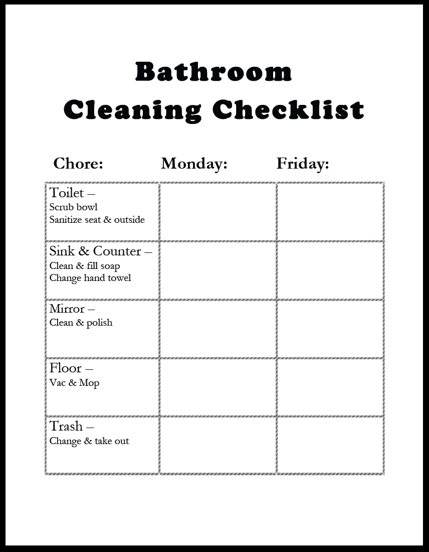 Commercial Bathroom Cleaning Checklist Charlotte Clergy Coalition