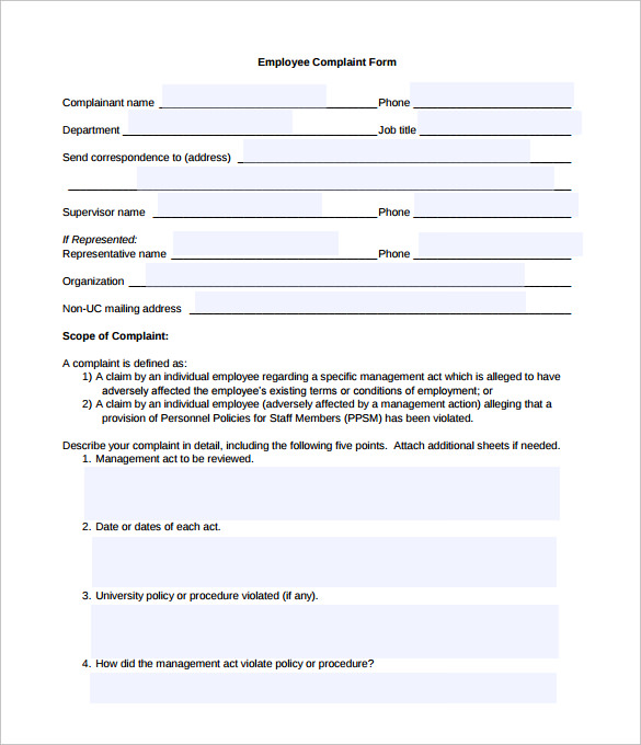 complaint form template 23 hr complaint forms free sample example 