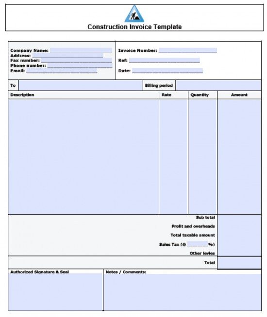 Construction Invoice Templates – 15+ Free Word, Excel, PDF Format 