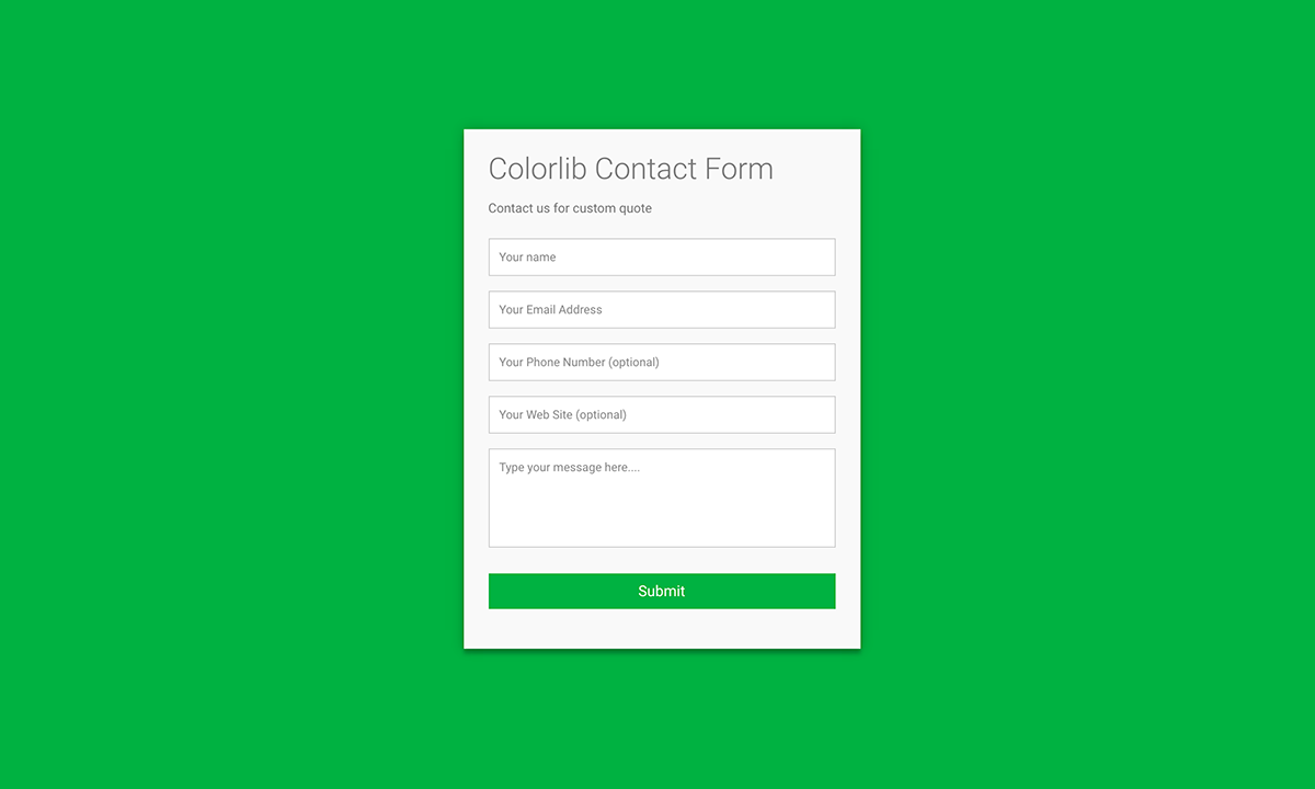 Free Colorlib Contact Form   HTML/CSS Template 2018   Colorlib