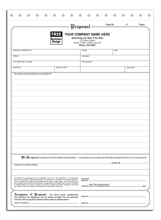 Contractor Proposal Template Free   Henrycmartin.com