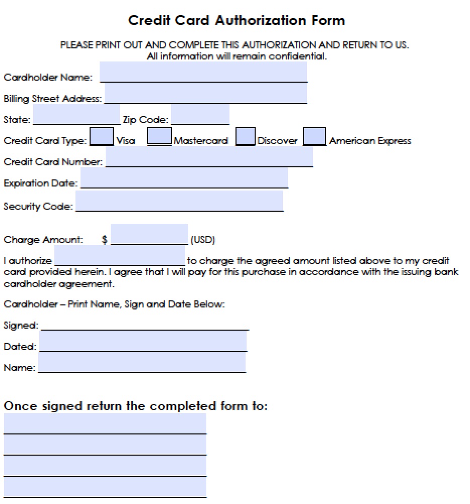 Credit Card Authorization Form Pdf Fillable Charlotte Clergy Coalition