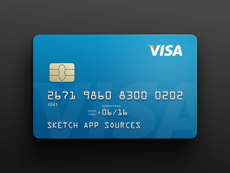 VISA Credit Card Template Sketch freebie   Download free resource 