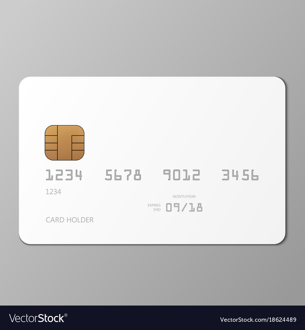Realistic white credit card mockup template with Vector Image