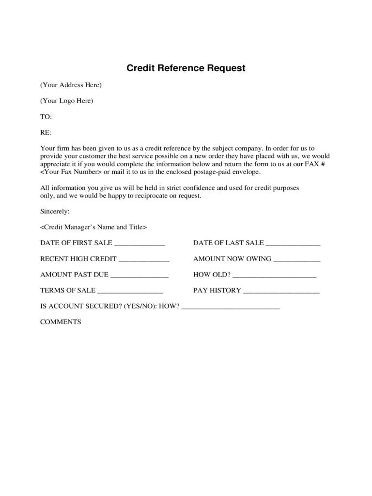 business credit reference form   Kleo.beachfix.co