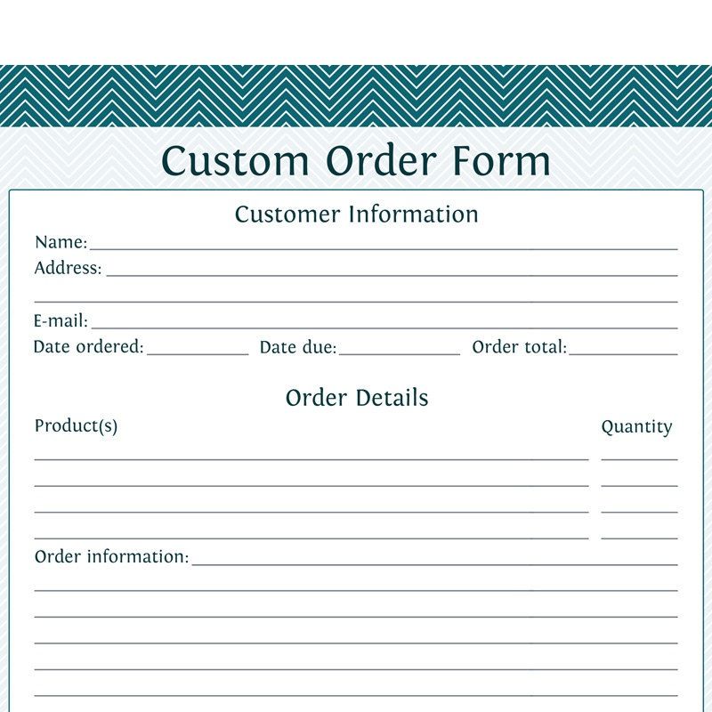 custom order form template … | Farmer's…